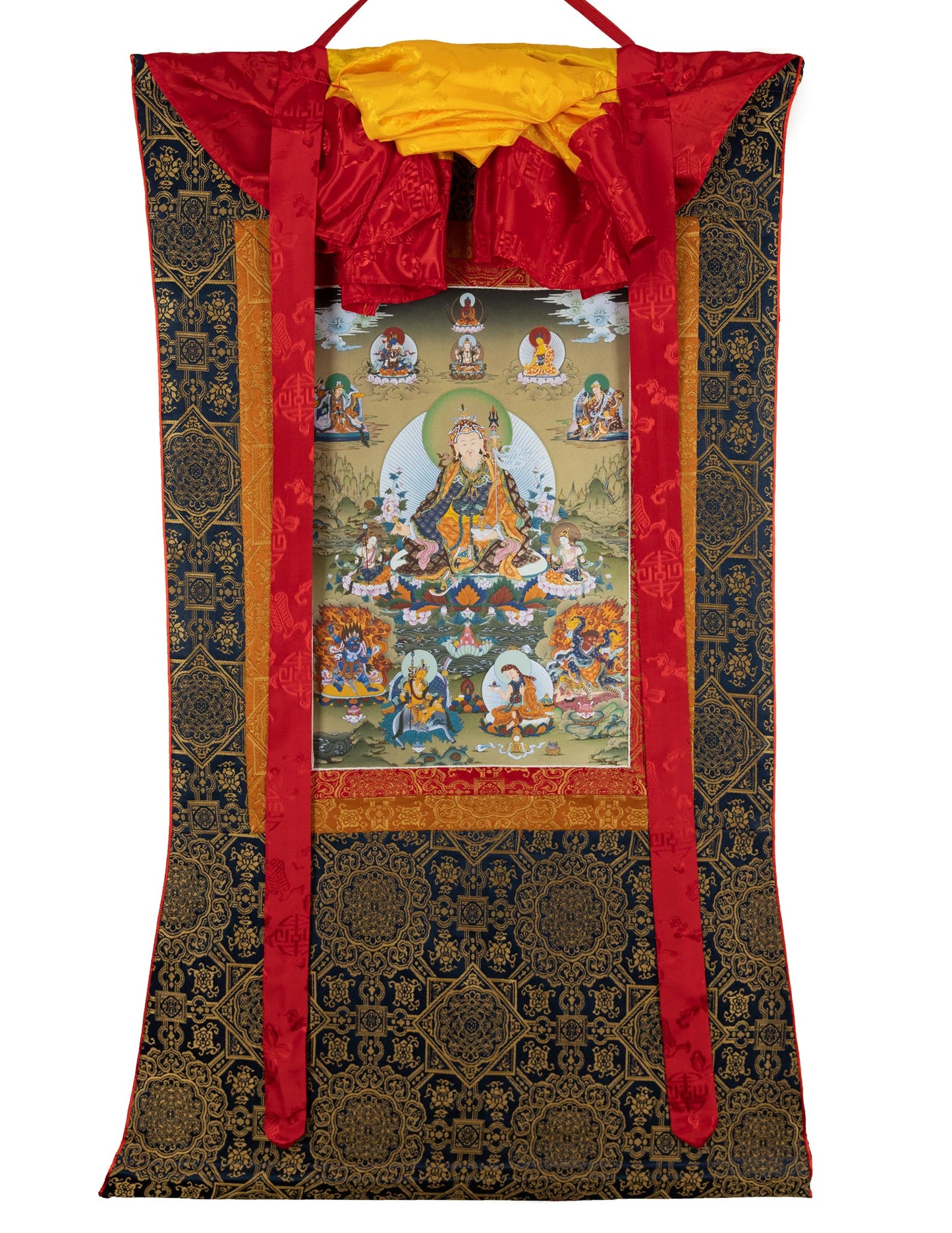 Guru Rinpoche mit 8 Manifestationen Thangka II