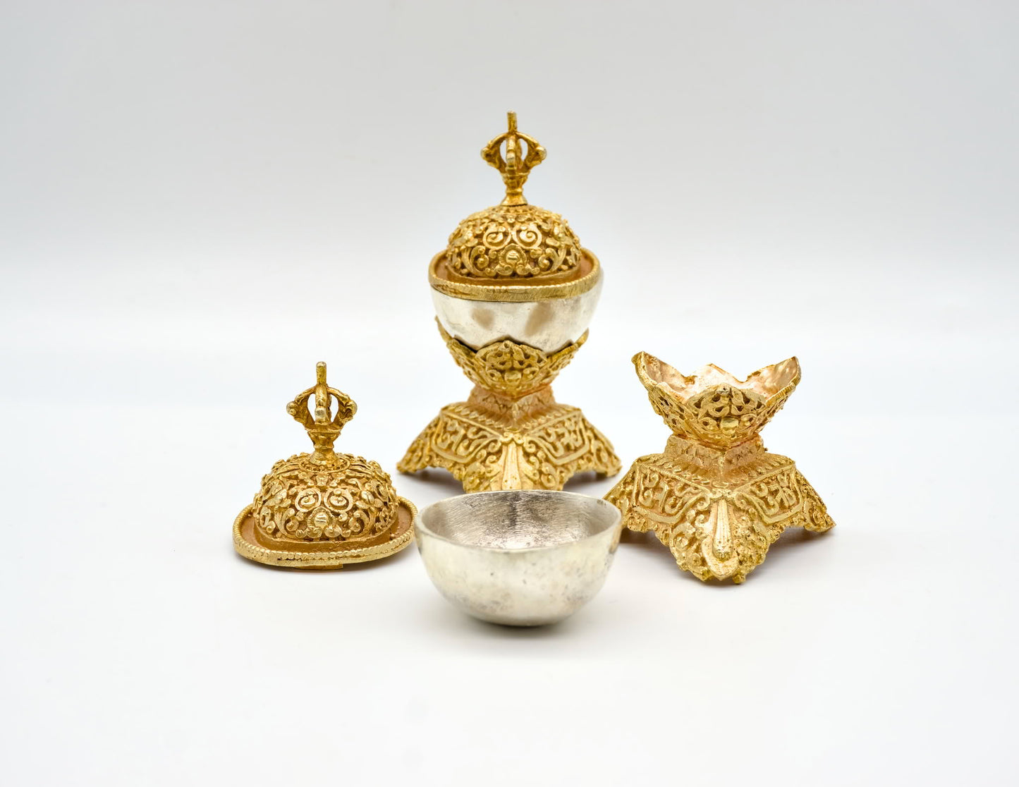 Paar Kapala aus Gold und Silber – 8,5 cm