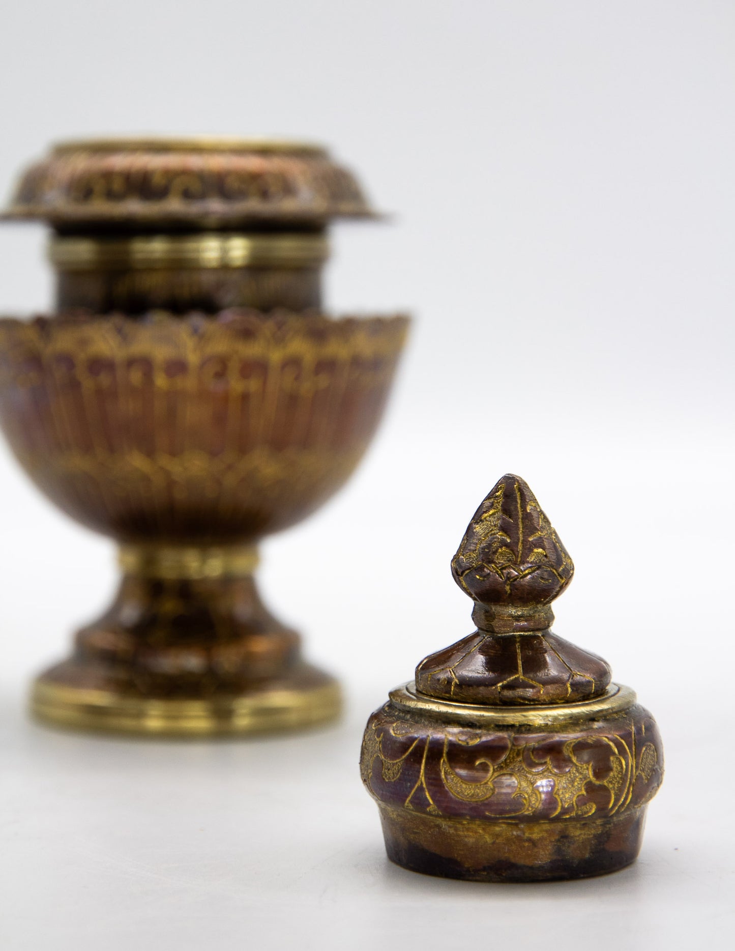 Copper Engraved Rice Container