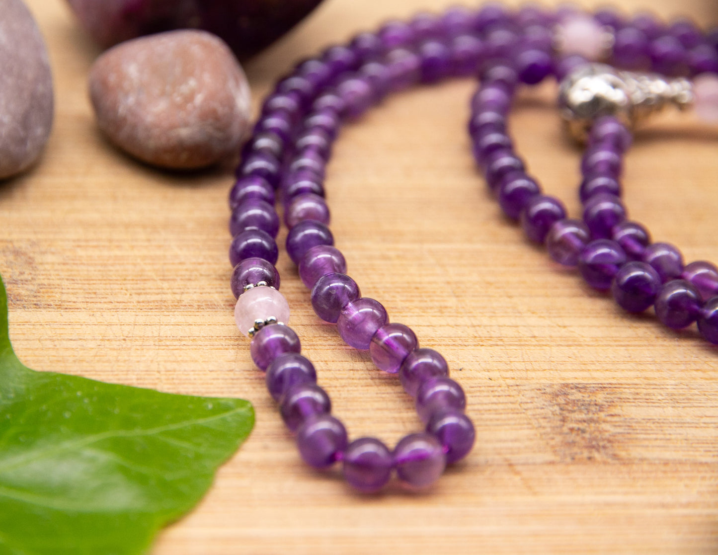 Amethyst & Rose Quartz Mala – 6mm