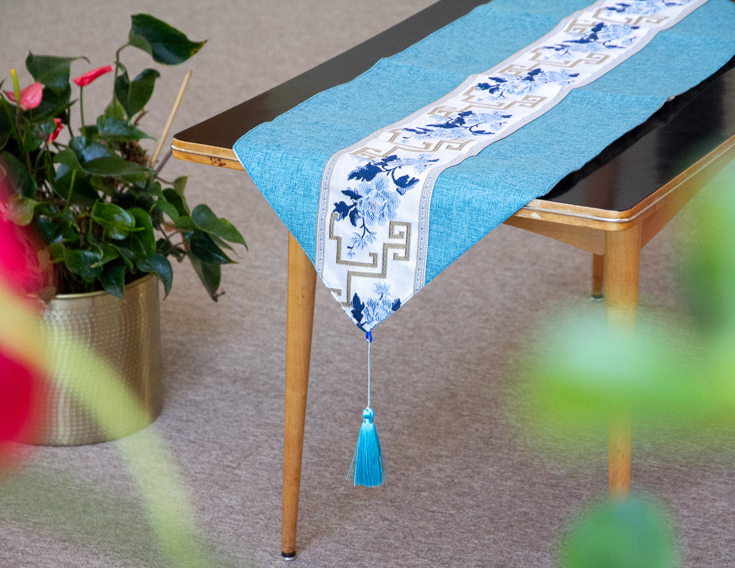 Läufertuch aus Brokat – 33 x 72 cm