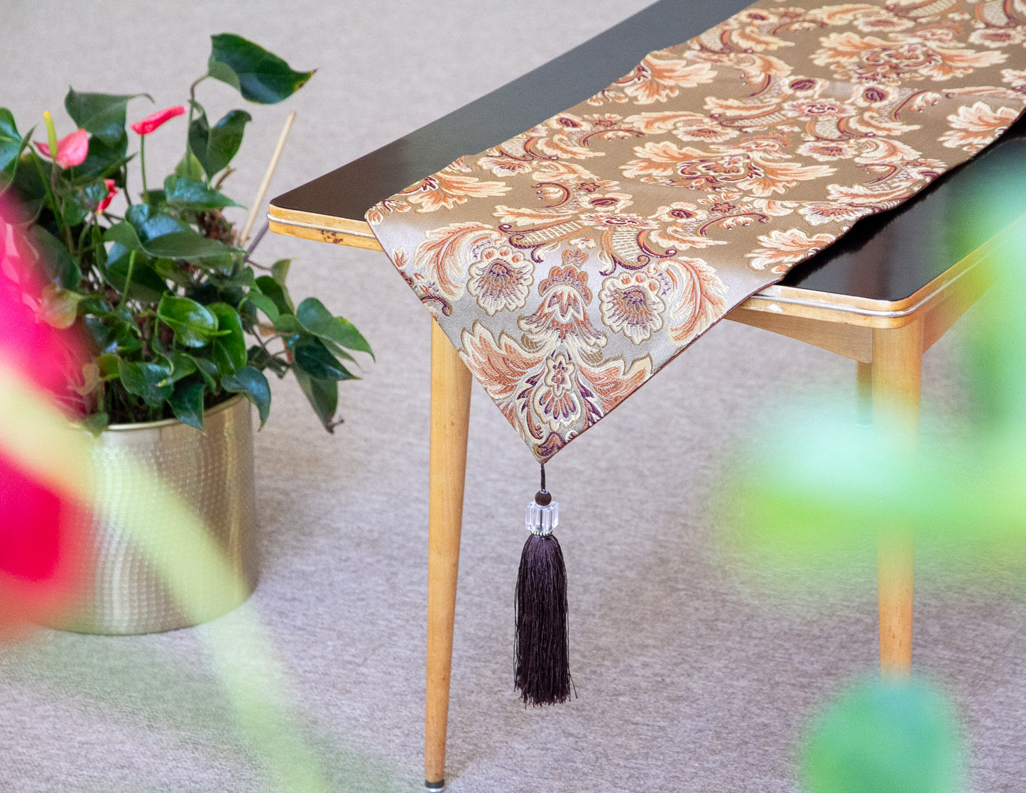 Läufertuch aus Brokat – 33 x 92 cm