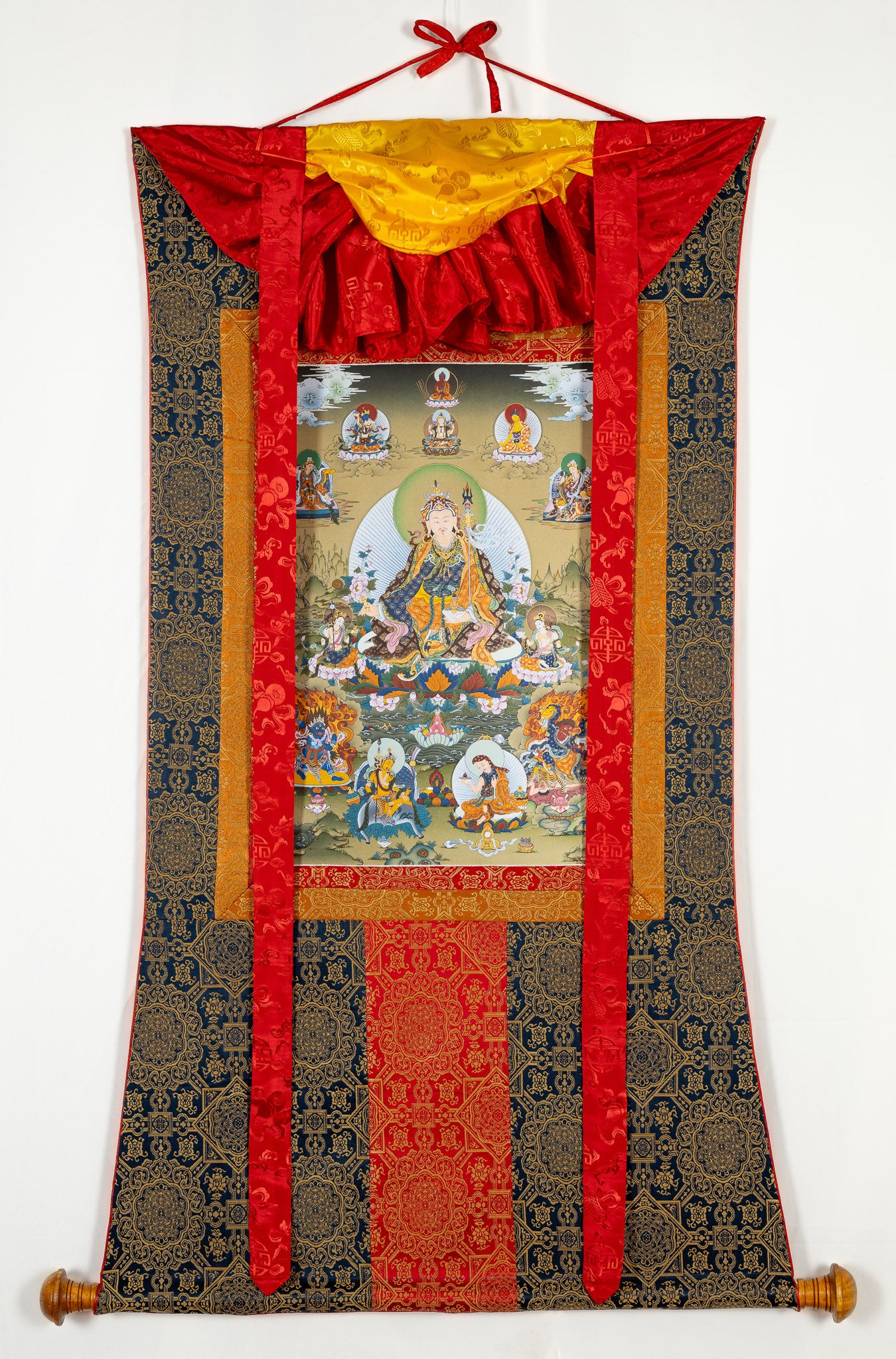 Guru Rinpoche with 8 Manifestations Thangka III