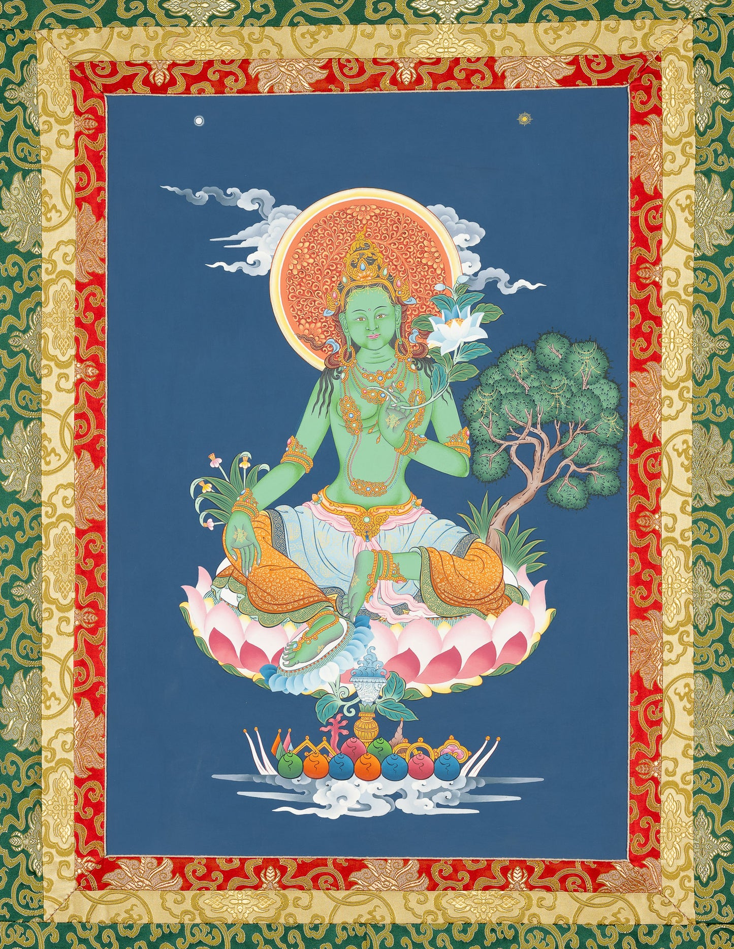 Grüne Tara Thangka VII