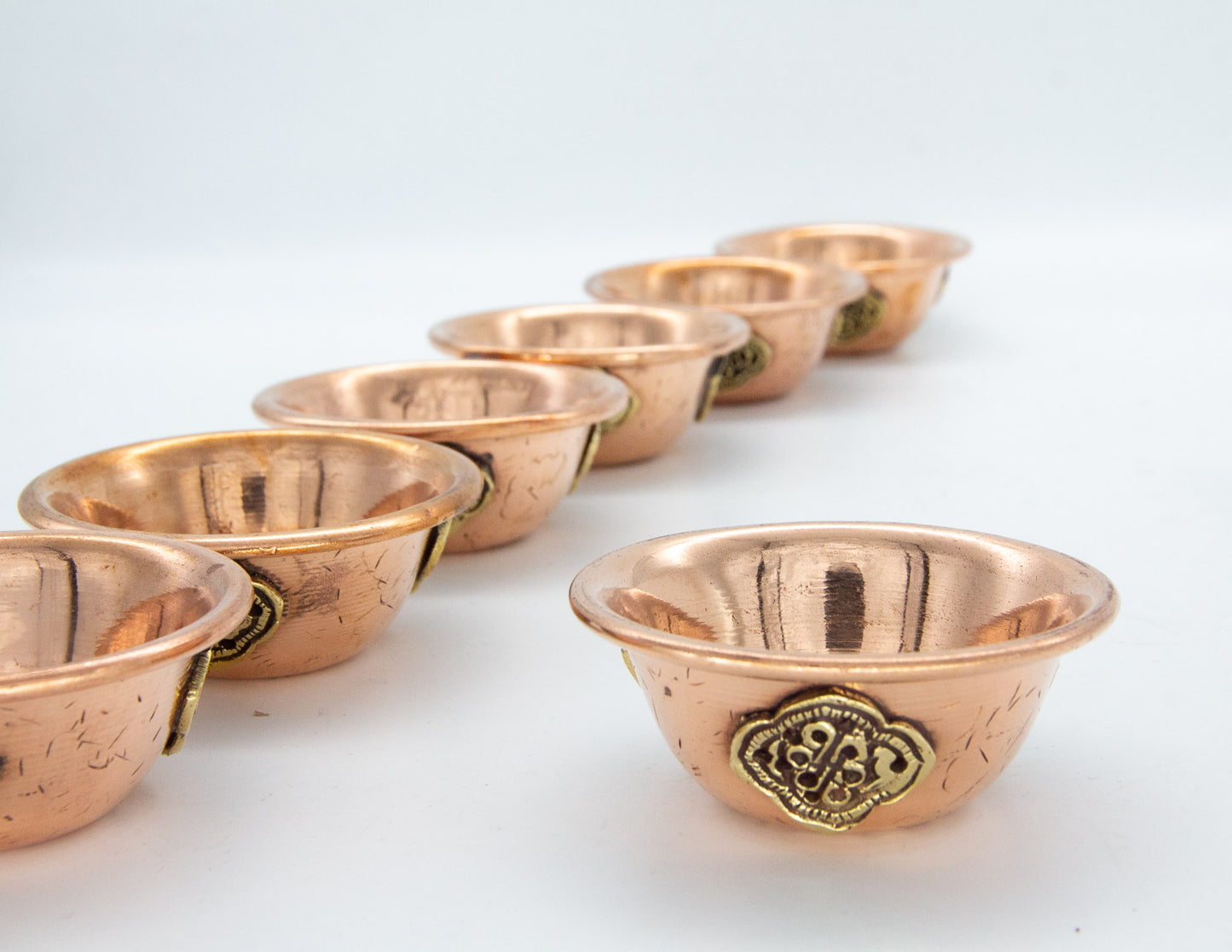 Motiv-Opferschalen-Set, Kupfer und Messing