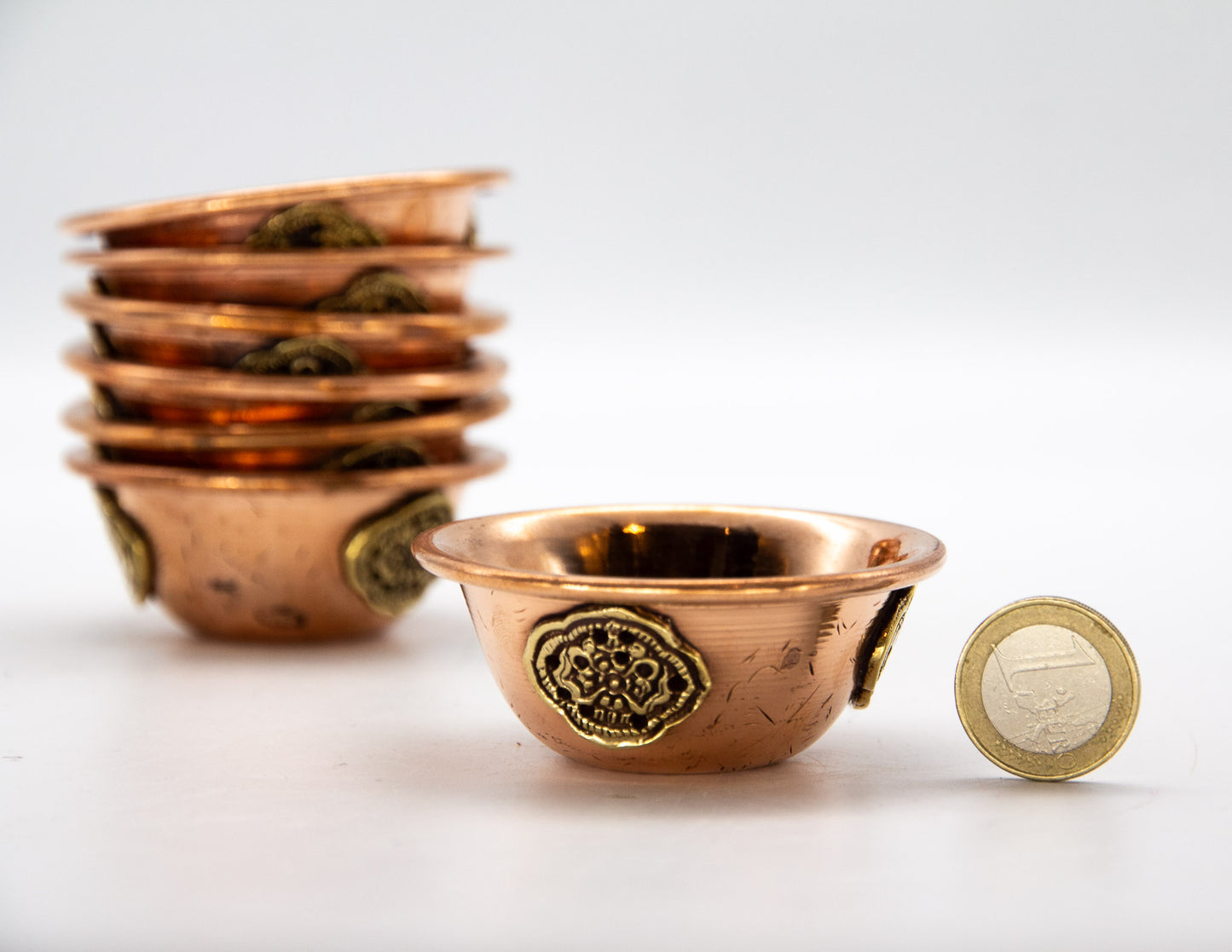 Motiv-Opferschalen-Set, Kupfer und Messing