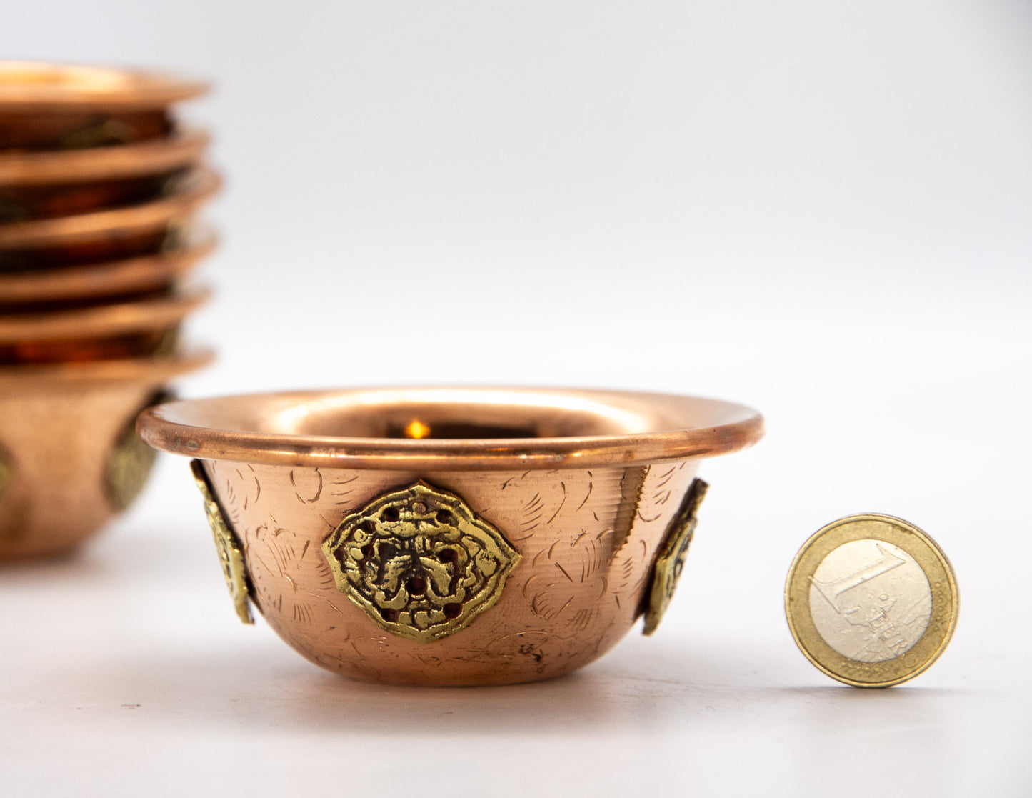 Motiv-Opferschalen-Set, Kupfer und Messing