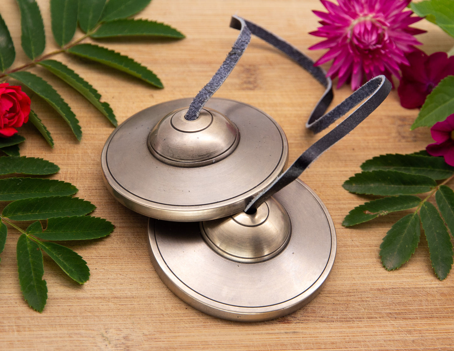 Elegant Silver Tingshas – 7.5cm