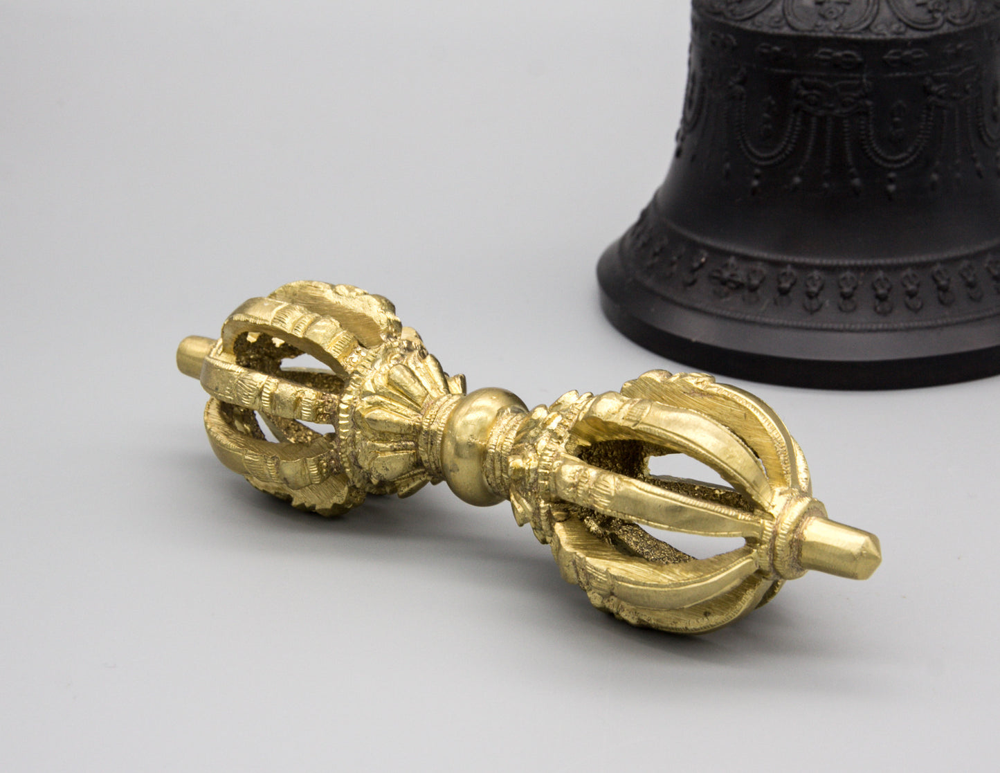 9-Pronged Black Bell & Dorje with Gold Contrast II – Standard