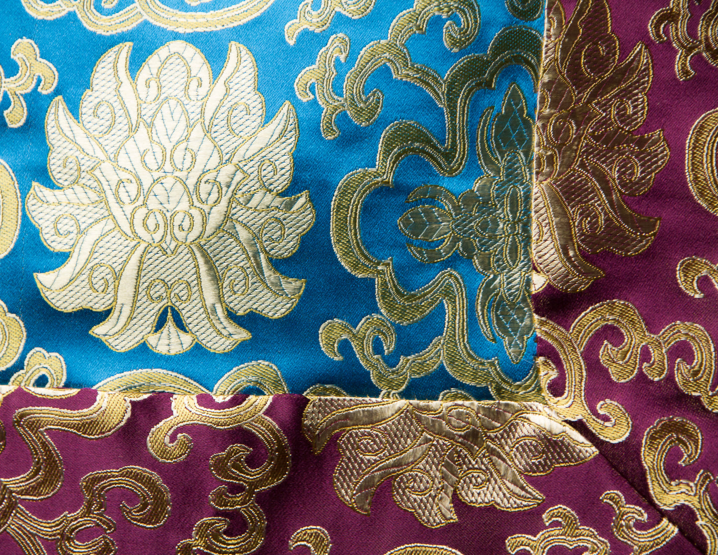 Square Brocade Cloth / Practice Table Cover – Purple & Turquoise