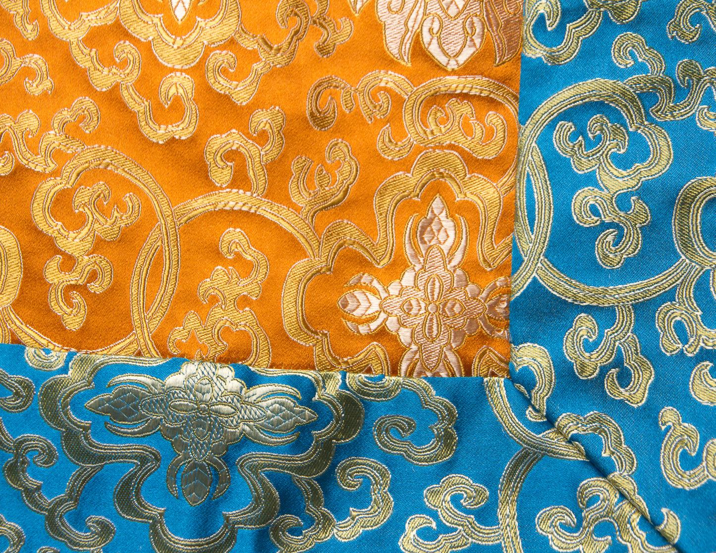 Standard Brokattuch / Übungstischdecke – Türkis & Orange
