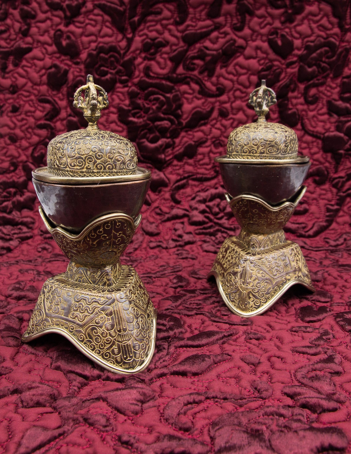Paar verzierte Kapala – 19 cm