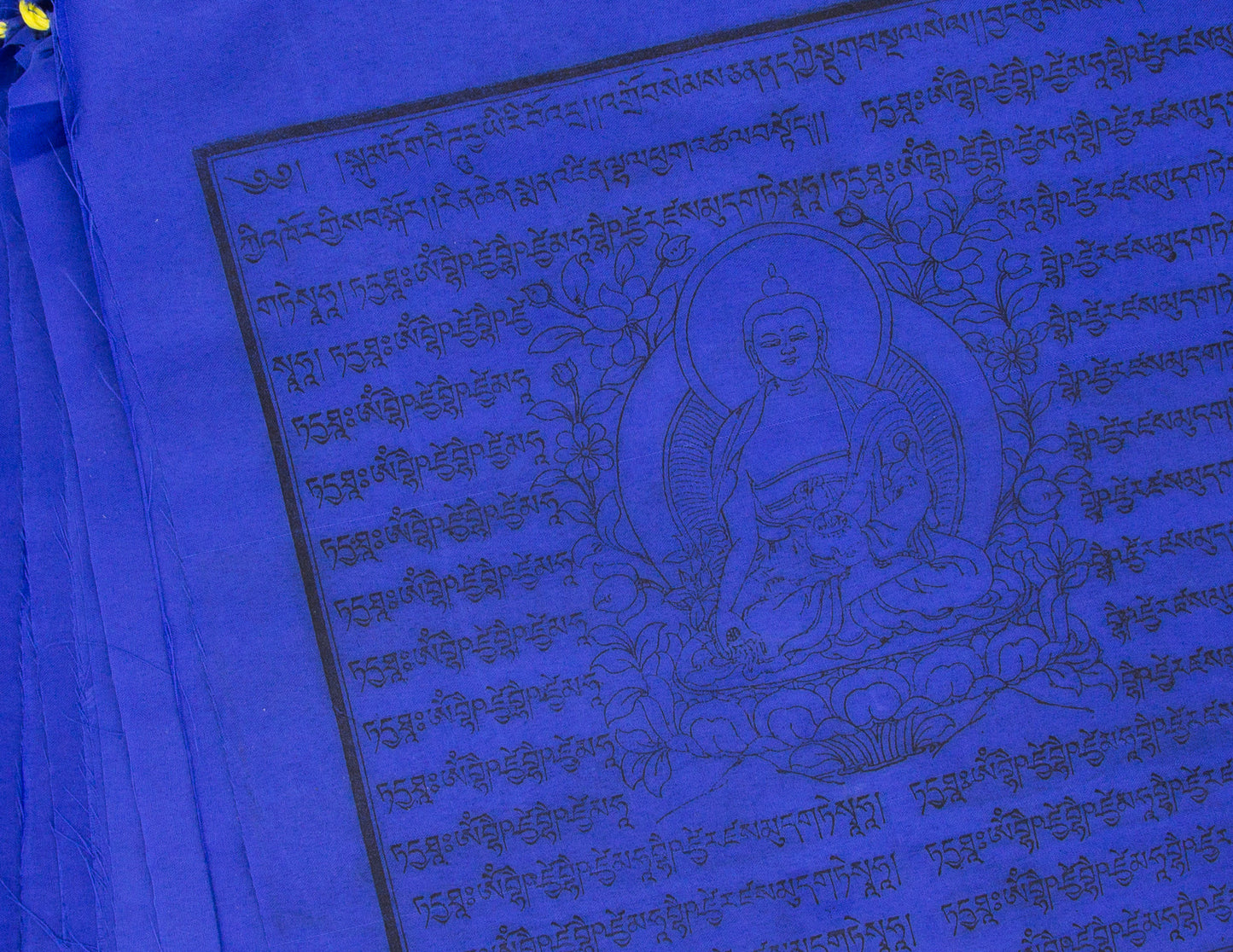 Große Medizin-Buddha-Gebetsfahnen, 33 x 33 cm, 8,5 m, blau