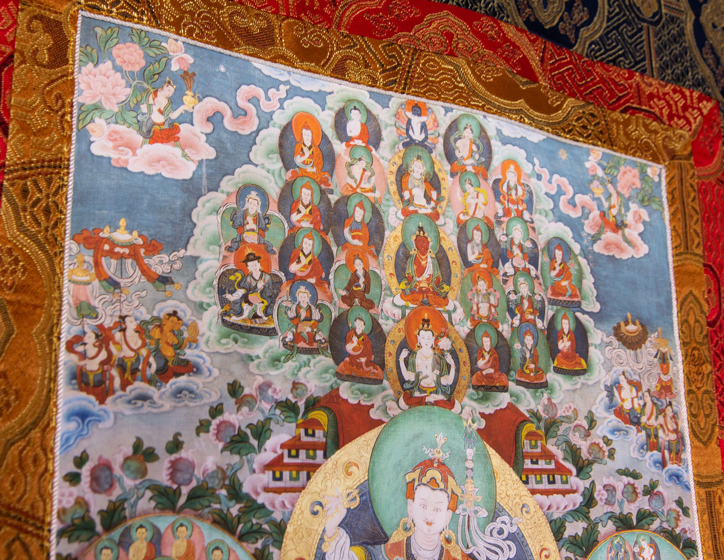 Guru Rinpoche Zufluchtsbaum Thangka