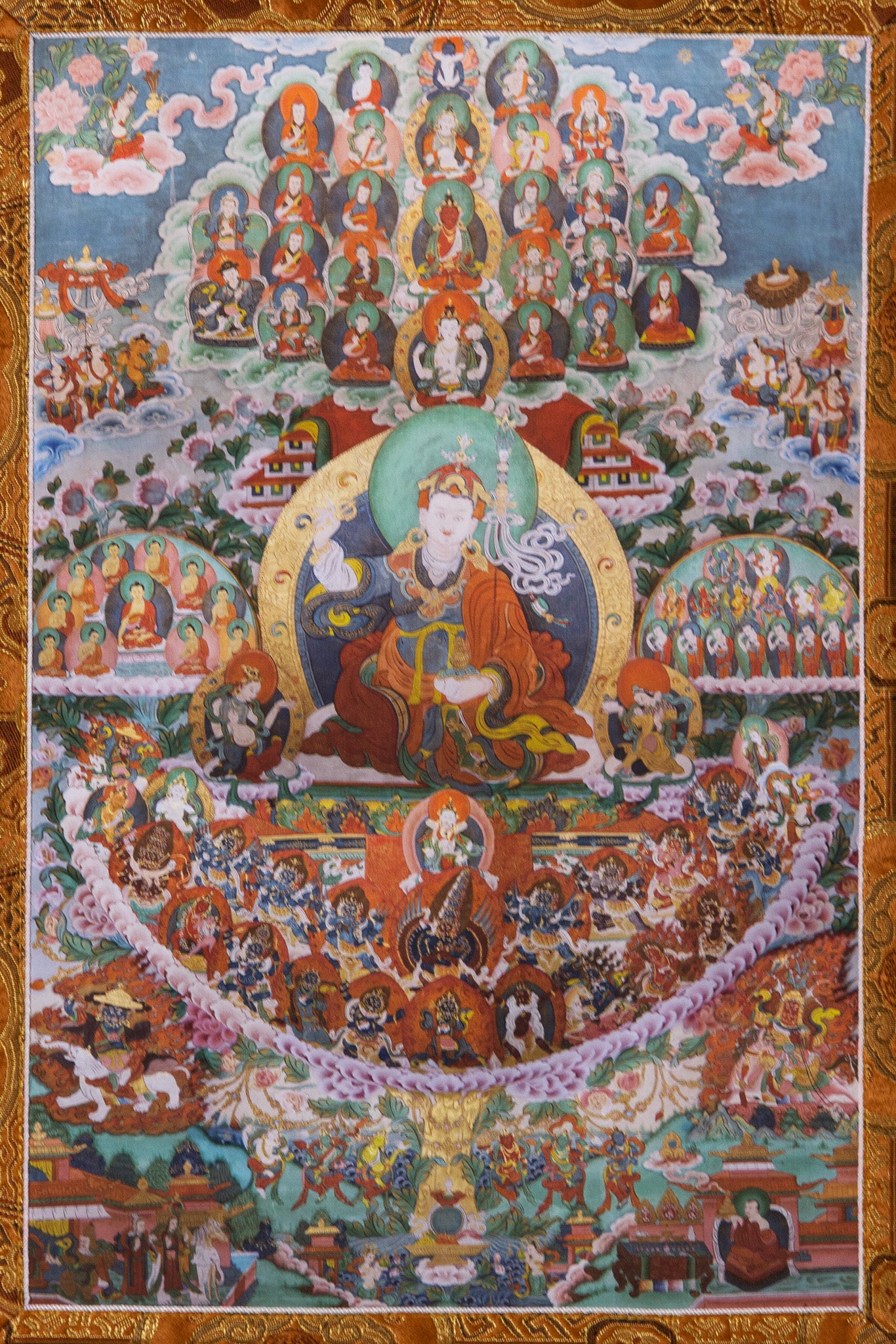 Guru Rinpoche Zufluchtsbaum Thangka