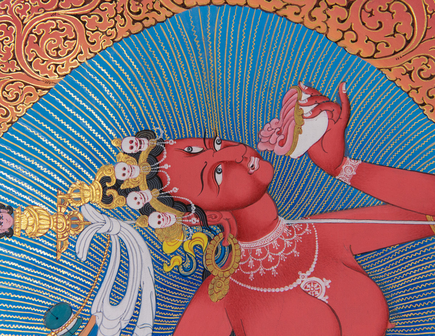 Vajrayogini Thangka II mit altem Brokat