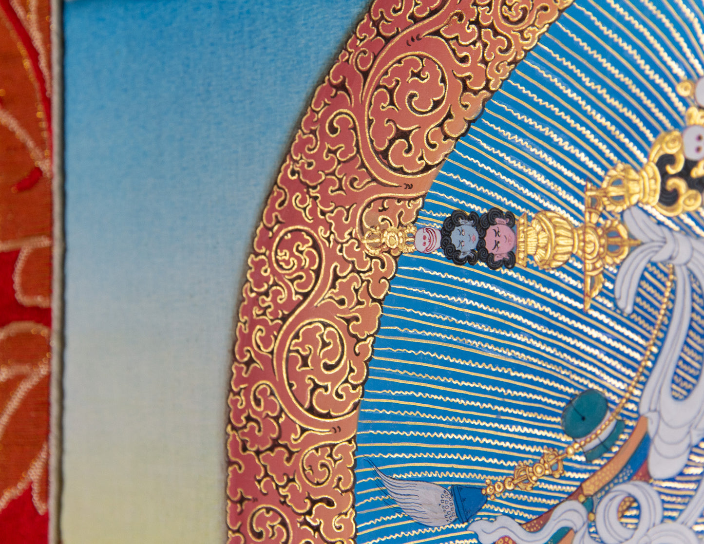 Vajrayogini Thangka II mit altem Brokat