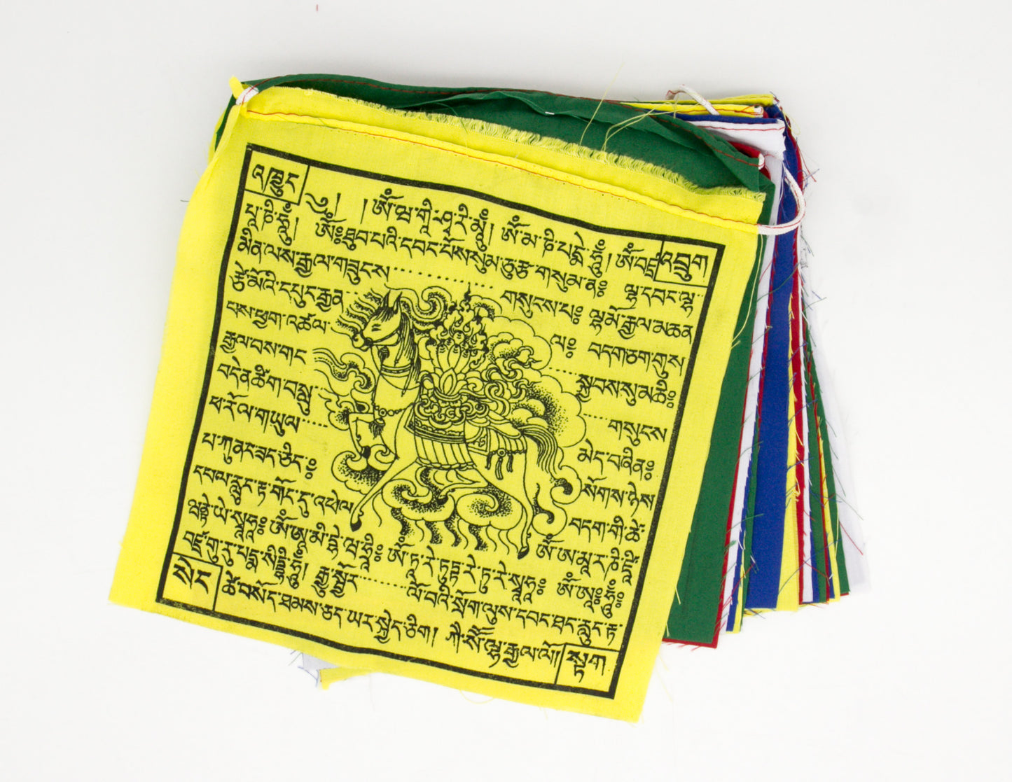 Gemischte Gebetsfahnen, Mehrfarbig / 20x20cm, 5m