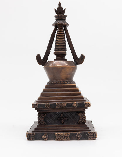 Stupa der Erleuchtung aus Messing – 23 cm