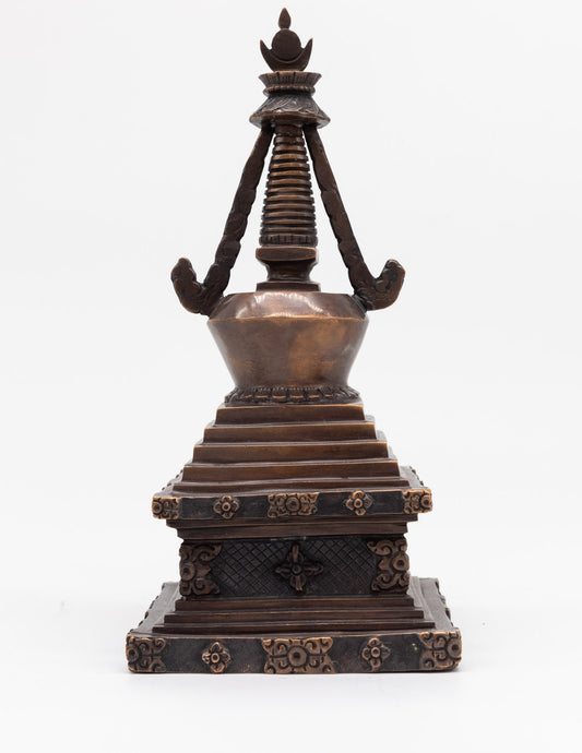 Stupa der Erleuchtung aus Messing – 23 cm