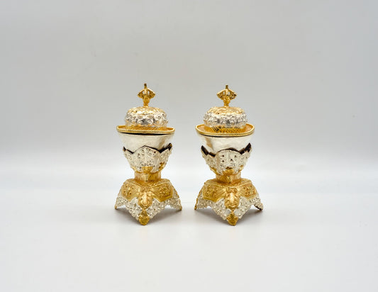 Paar Kapala aus Silber und Gold – 11,5 cm