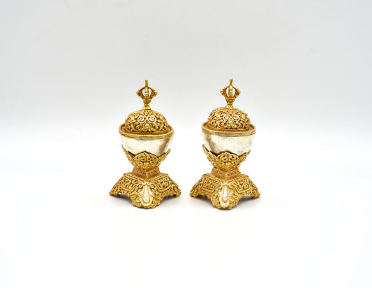 Paar Kapala aus Gold und Silber – 8,5 cm
