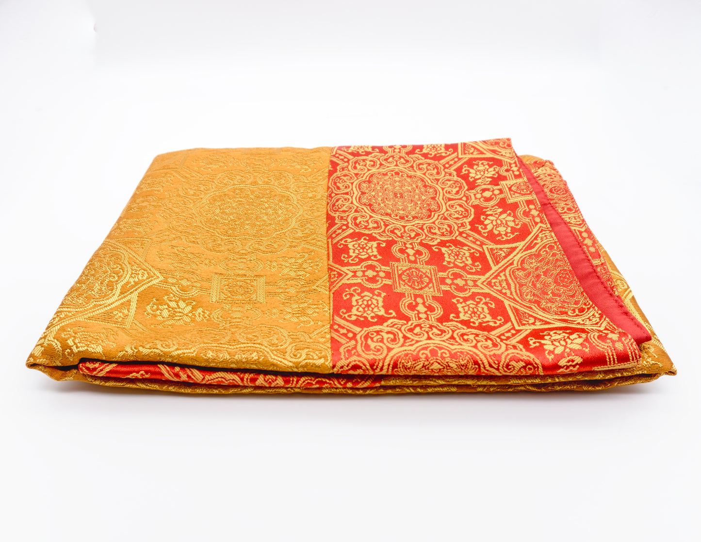 Quadratischer Brokat mit antikem Muster – goldene Mitte, 100 x 100 cm