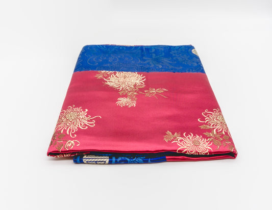 Rectangular Brocade Cloth 84x54cm - Red & Navy Blue
