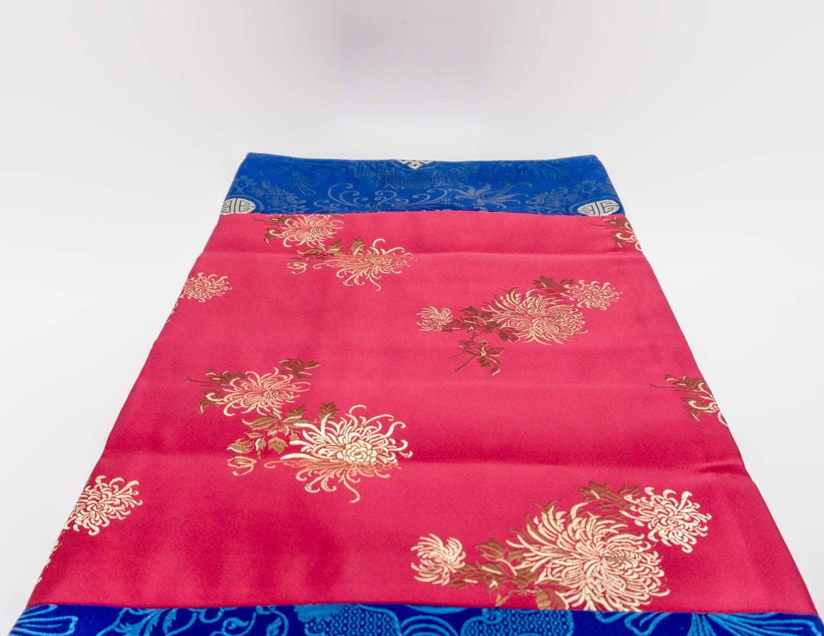 Rechteckiger Brokatstoff 84x54cm - Rot & Marineblau