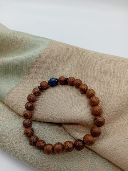Wengeholz mit Lapislazuli-Armband – 8mm