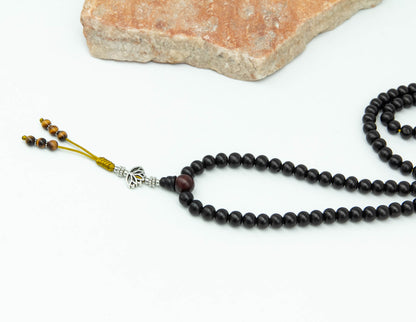 Black Rosewood Mala with Tiger's Eye – 9mm