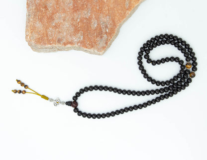 Black Rosewood Mala with Tiger's Eye – 9mm