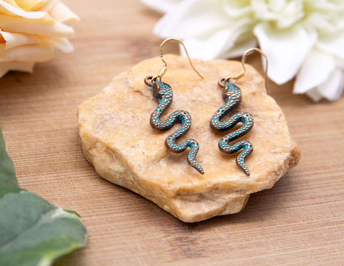 Copper Snake Earrings