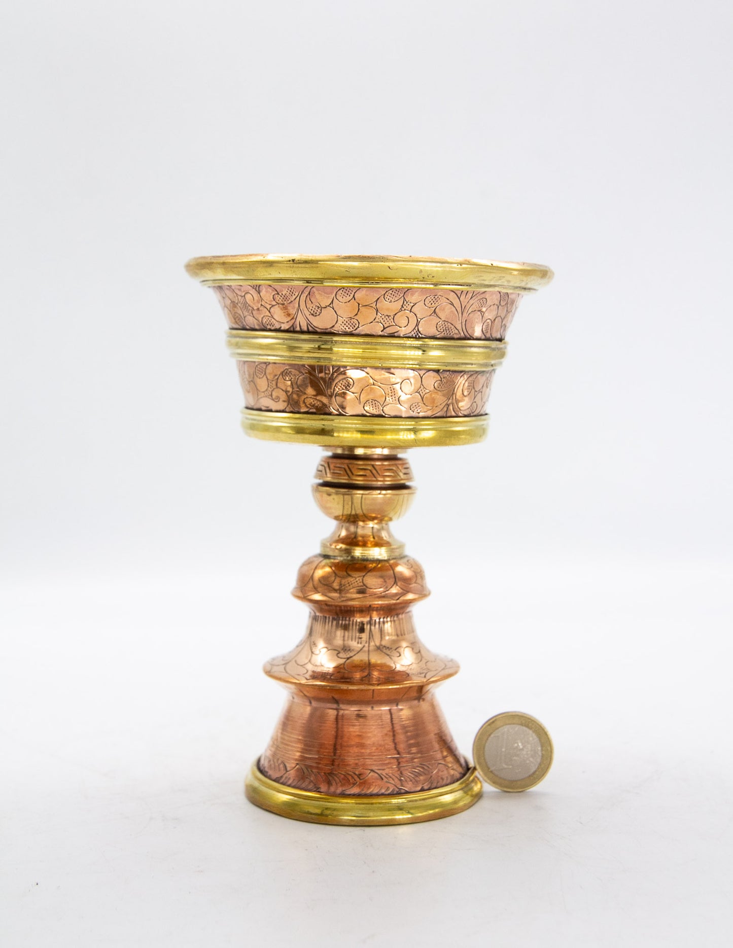 Engraved Butter Lamp, Polished Copper / 15cm