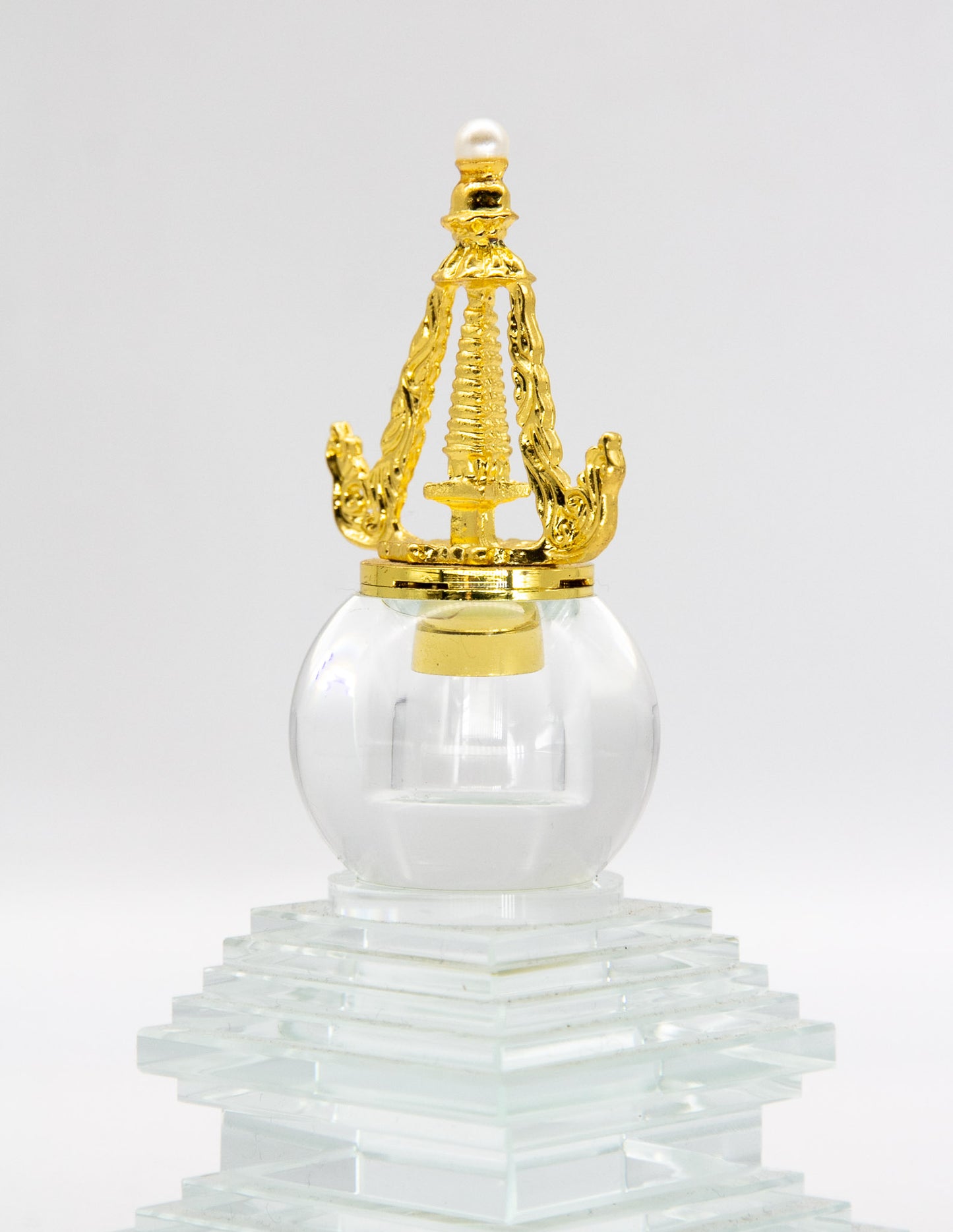 Glass Stupa with Precious Container – 12.5cm