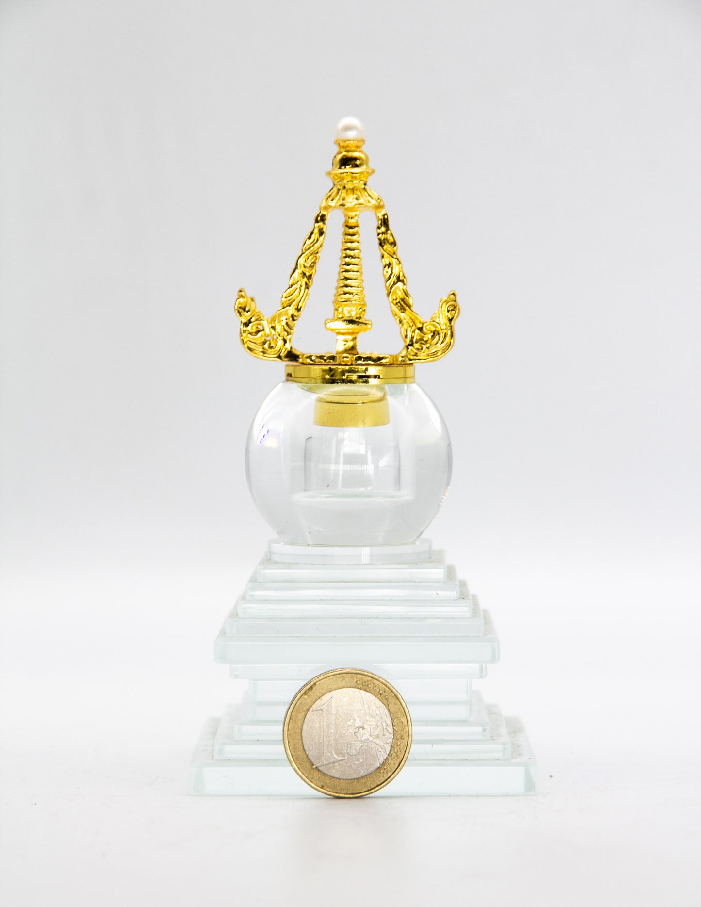 Glas-Stupa mit kostbarem Behälter - 12,5cm