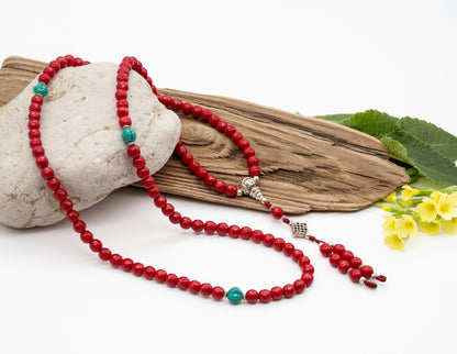 Faceted Red Onyx Mala – 8mm