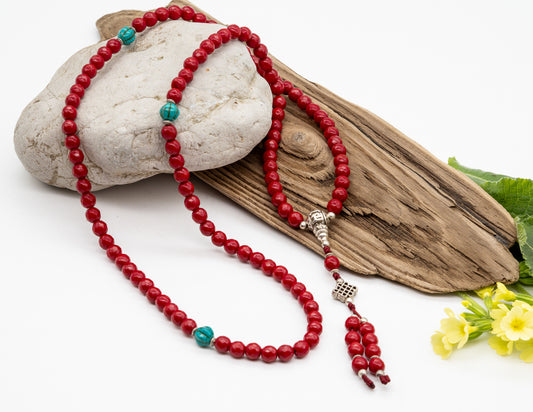 Faceted Red Onyx Mala – 8mm