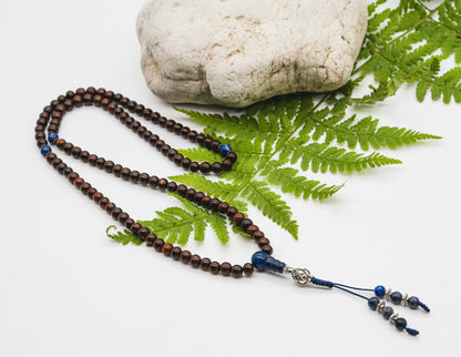 Rosewood & Lapis Lazuli Mala – 6mm