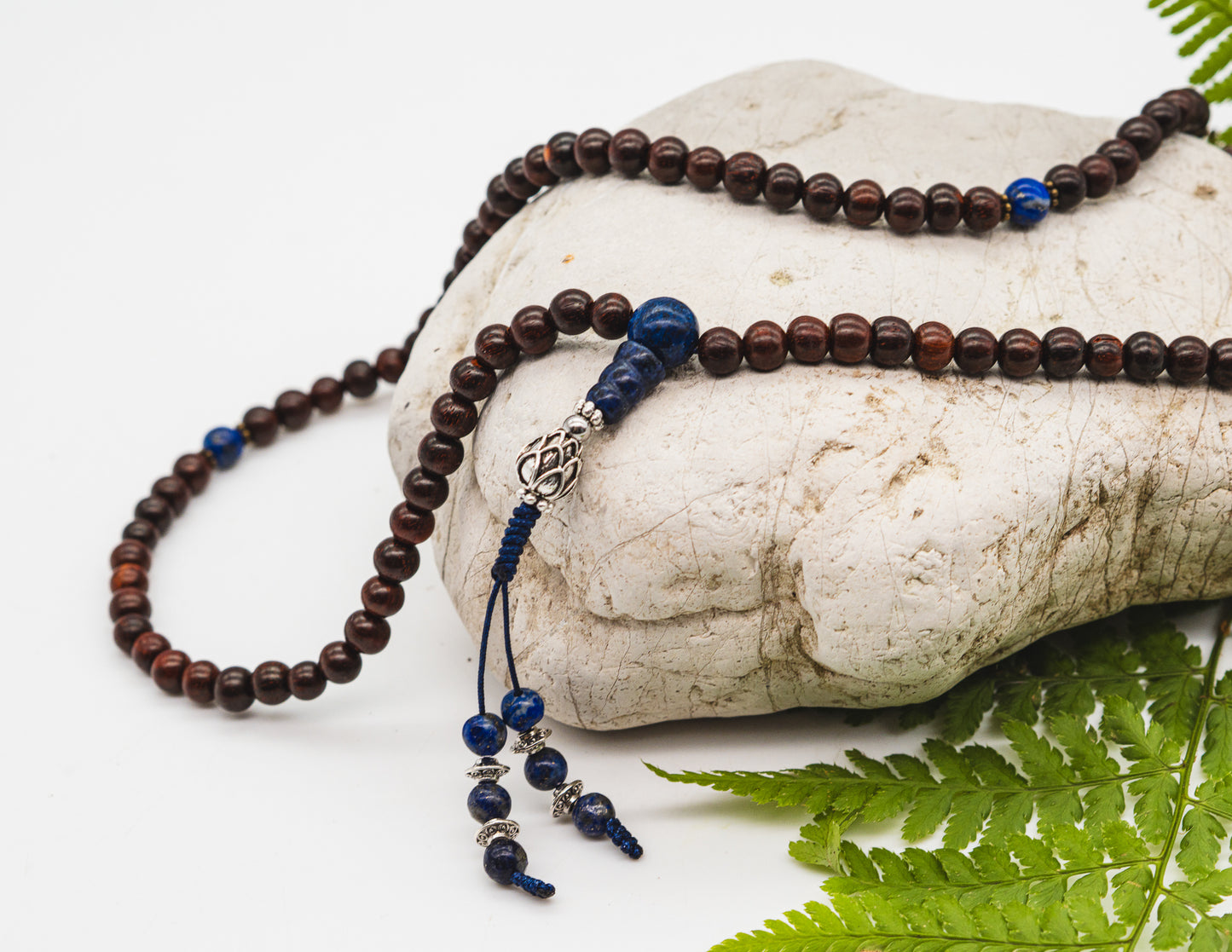 Rosewood & Lapis Lazuli Mala – 6mm