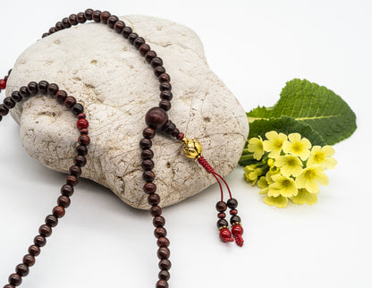 Rosewood & Red Onyx Mala – 6mm