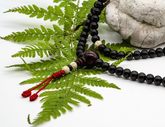Black Rosewood & Bone Mala – 9mm