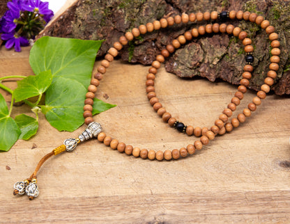 Sandalwood & Black Onyx mala 6mm