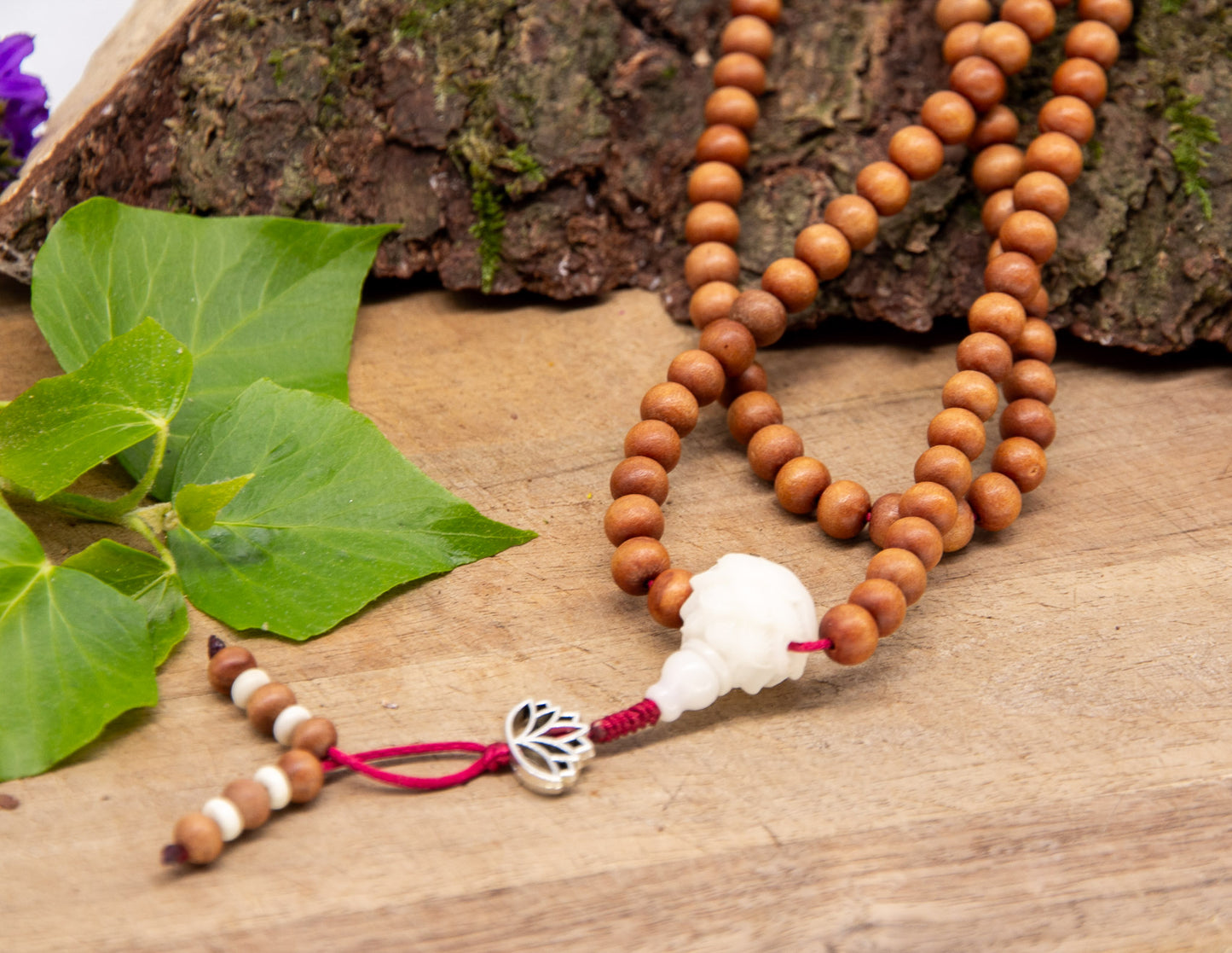 Sandalwood Classic Mala & Lotus Guru Bead 8mm