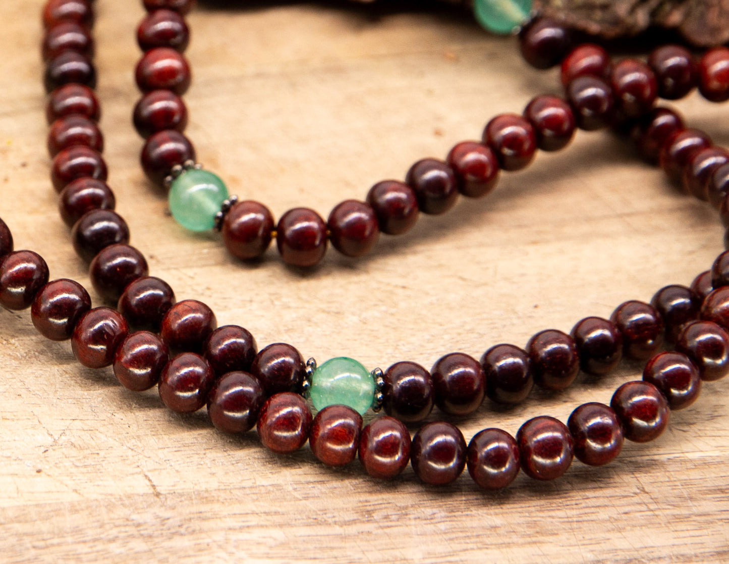 Rosewood & Clear Jade Mala 8mm