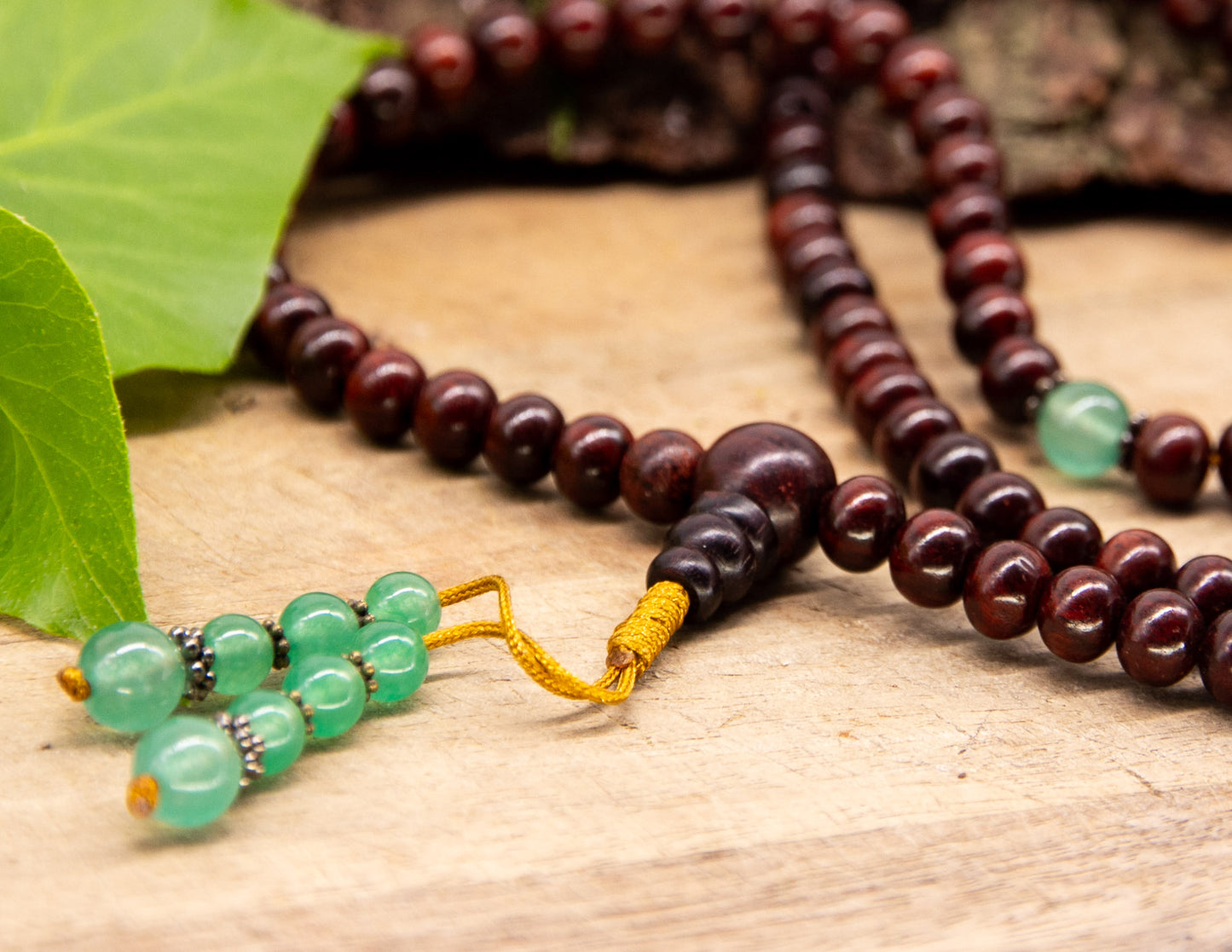 Rosewood & Clear Jade Mala 8mm