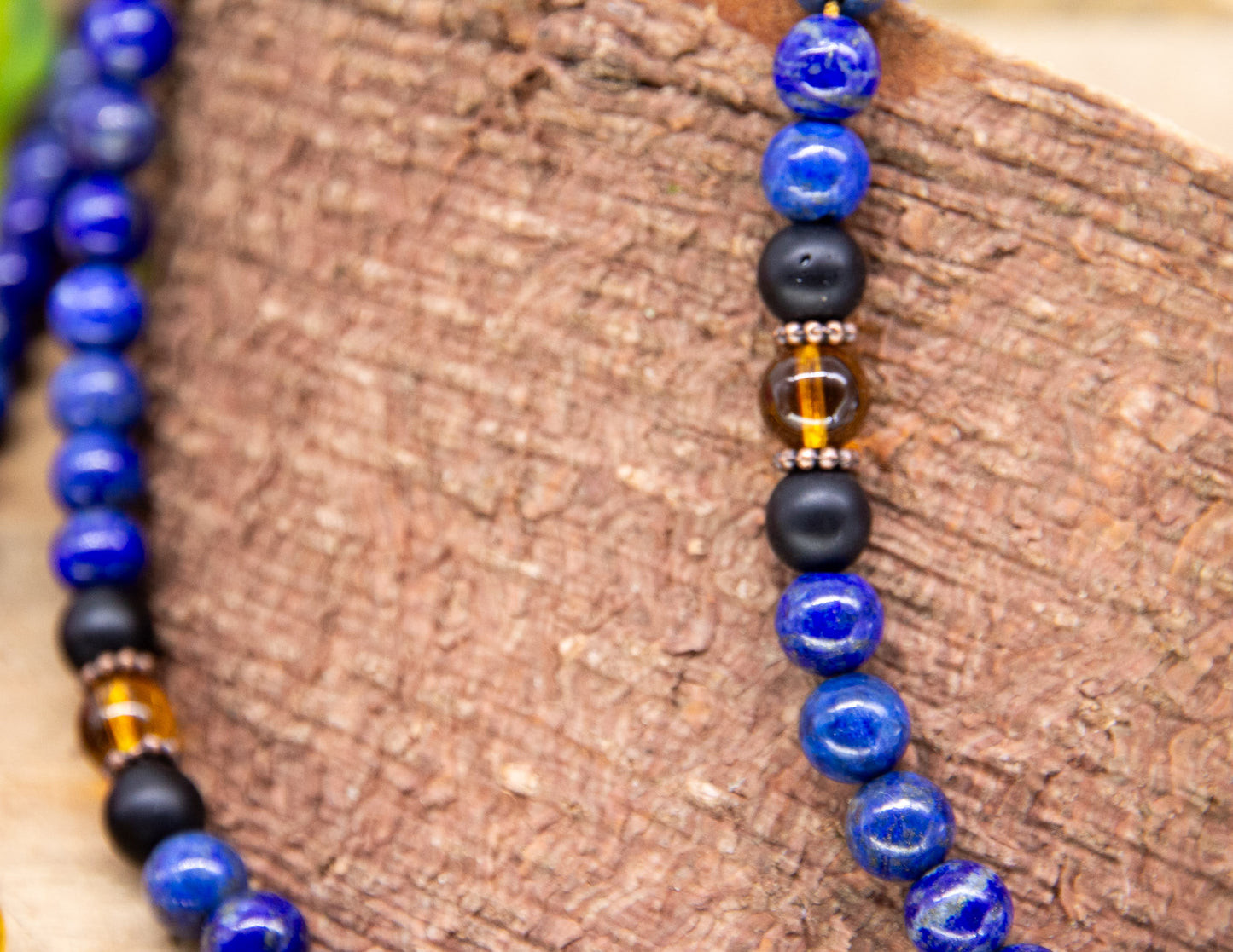 Lapis Lazuli & Black Onyx and Citrine Mala 8mm