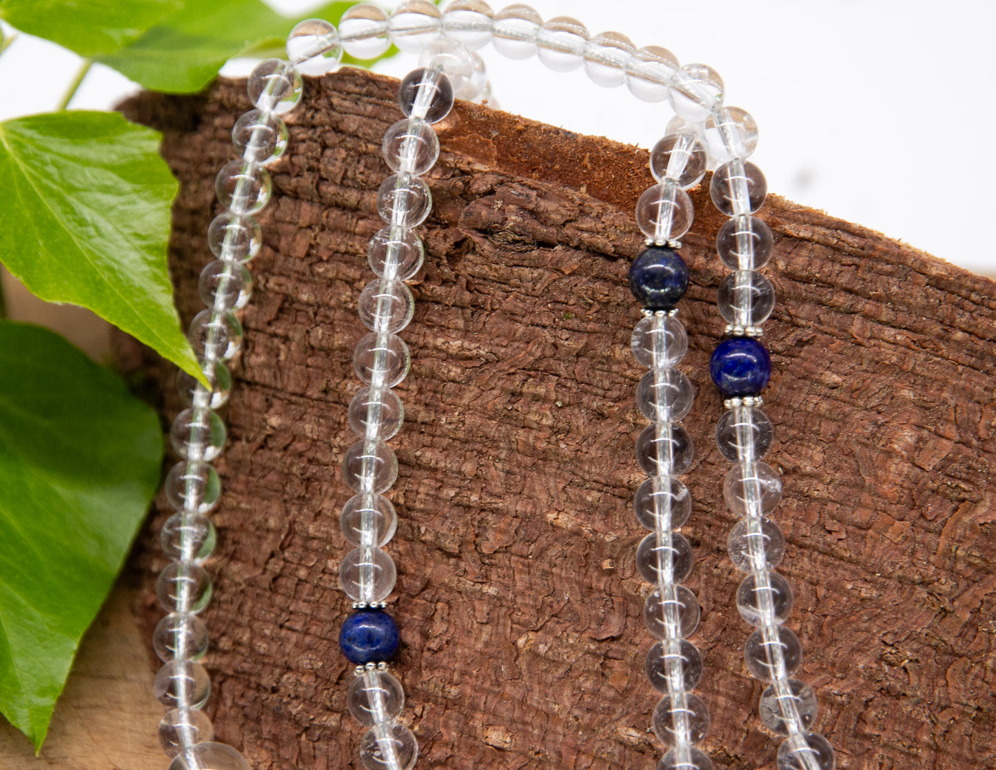 Crystal & Lapis Lazuli Mala 6mm