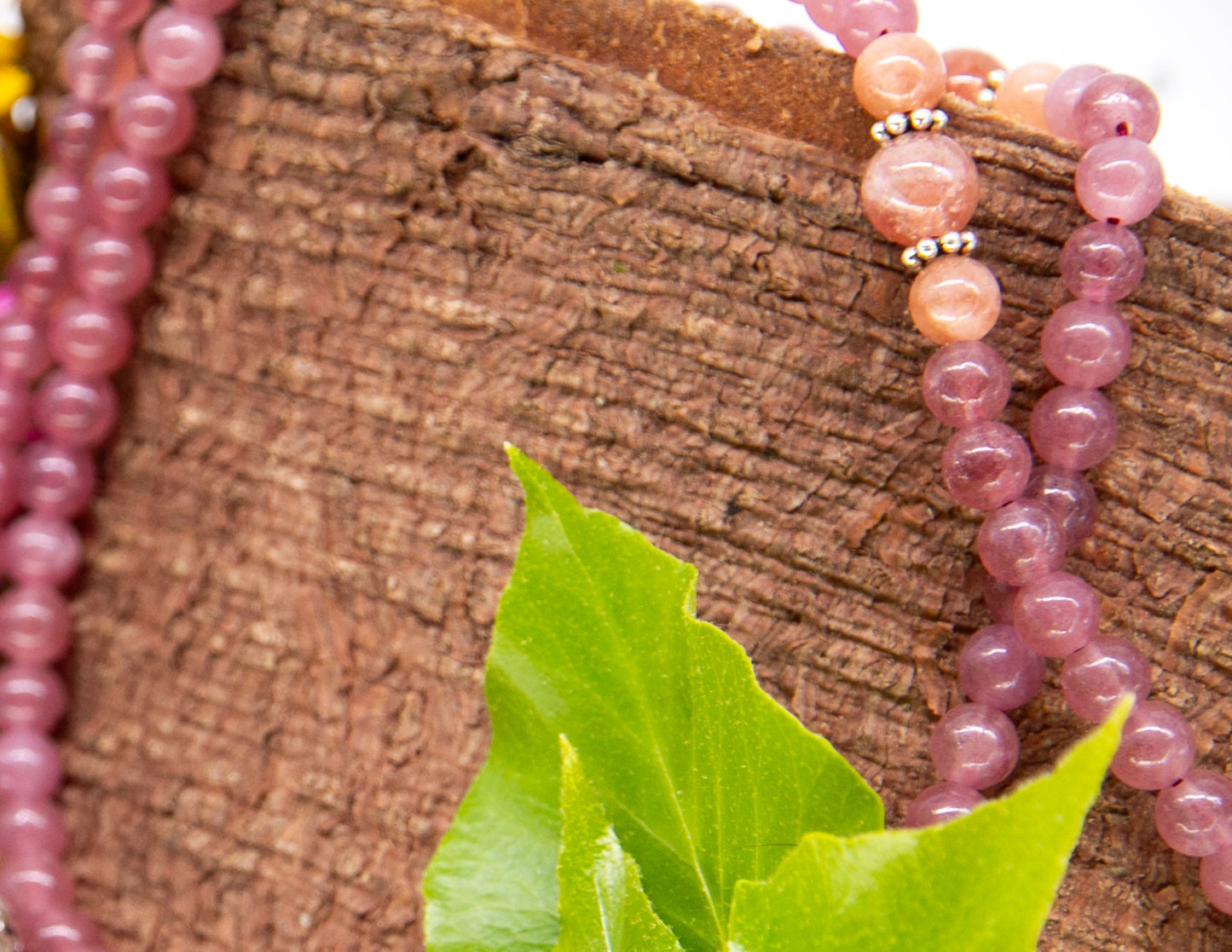 Strawberry Quartz & Sunstone Mala 6mm