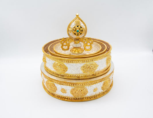 Ensemble de mandalas en or et argent manufacturé – Grand